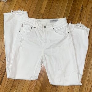 AG white straight leg Rhett jeans